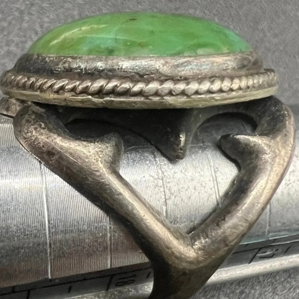 Vintage Sterling Silver Turquoise Ring Southwestern Sz 7.5 13g‎ READ